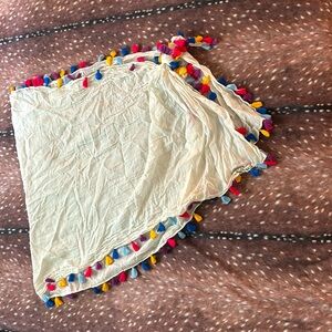 OS, white coverup skirt with multi colored tassels, Michael Stars.